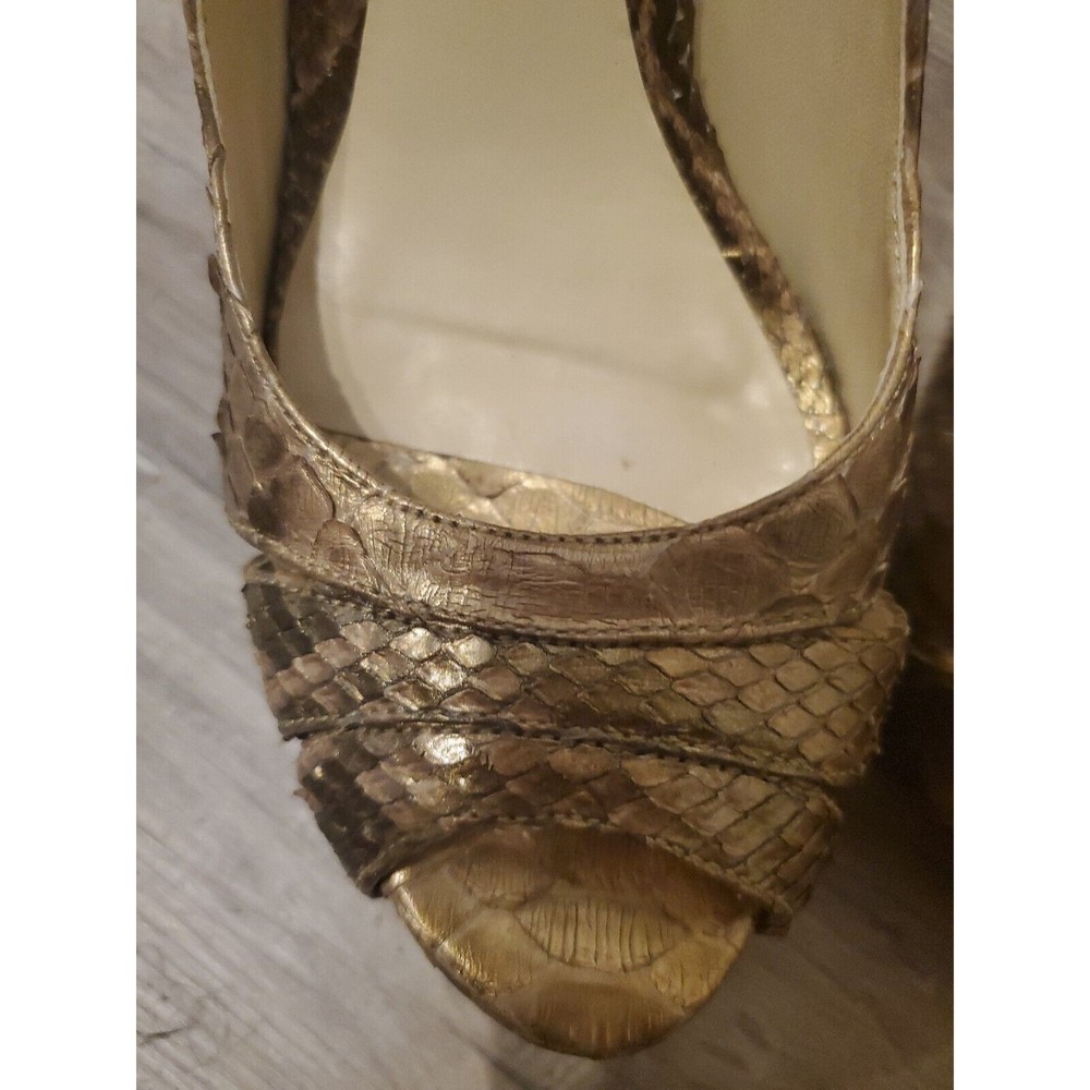 Alexandre Birman Saks Fifth Avenue Women's Heels Size 7 Gold Animal Print Luxe - Picture 9 of 11